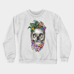 floral hipster skull Crewneck Sweatshirt